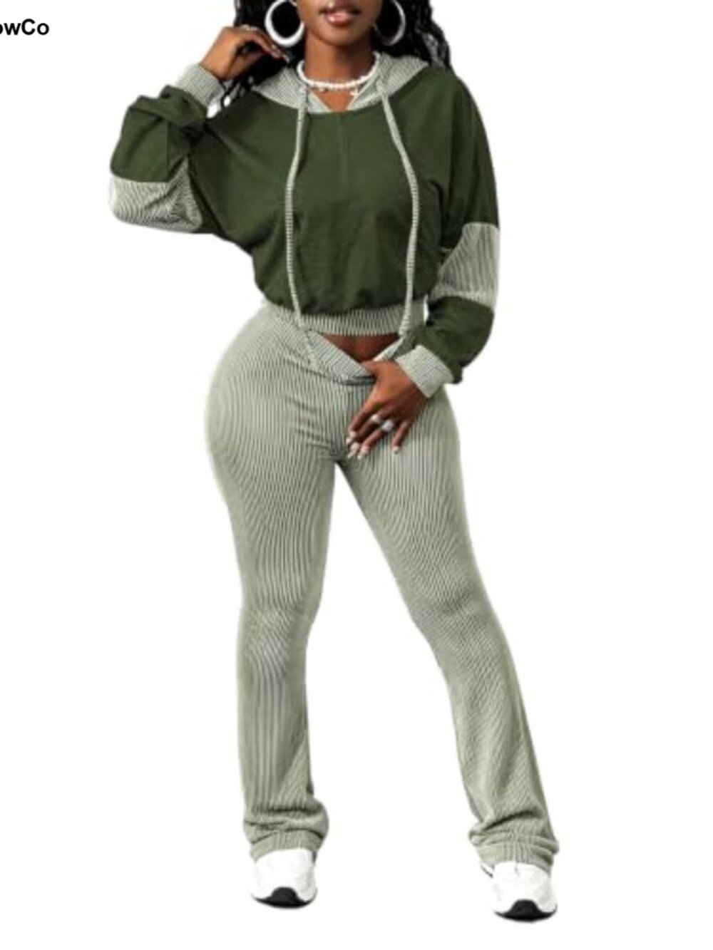 2 Piece Sweatsuit Set Cotton Blend Hoodie & Pants Lounge Workout